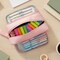 Wrapables 4 Compartment Large Capacity Pencil Case, Pencil Pouch for Stationery Tools, Pink